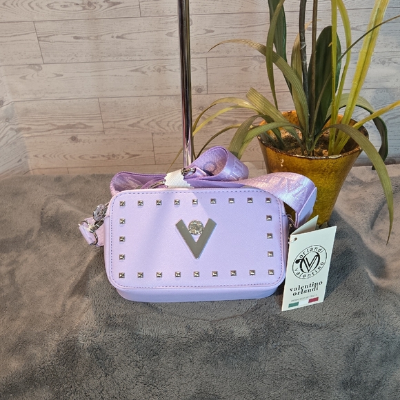 Valentino By Mario Valentino Handbags - Valentino Orlandi Lavender Silver Studded Crossbody Bag